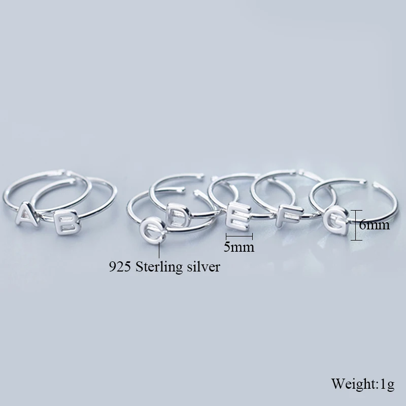 Fashion Custom Personalized 925 Sterling Silver Alphabet Ring A-Z 26 Initial Letter Name Rings for Women men Charm Jewelry
Fashion Custom Personalized 925 Sterling Silver Alphabet Ring A-Z 26 Initial Letter Name Rings for Women men Charm Jewelry