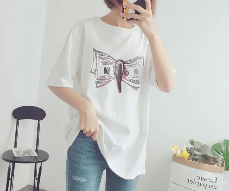 Summer Women Casual Short Sleeve T-Shirt USD Dollar Printed Patterns 3D Shirt Cotton O-Neck Tee Lady Tops Clothing
Summer Women Casual Short Sleeve T-Shirt USD Dollar Printed Patterns 3D Shirt Cotton O-Neck Tee Lady Tops Clothing