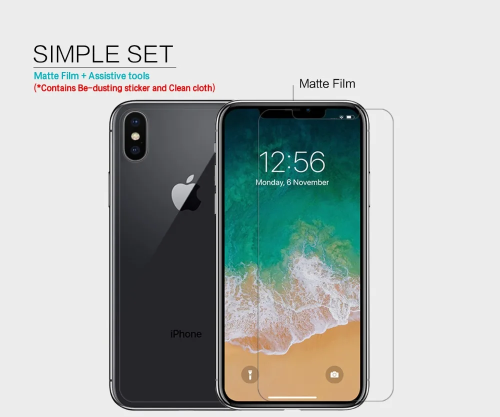 2pcs/lot for iPhone XS Max NILLKIN Super Clear Anti-fingerprint Protective Film OR Matte Screen Protector Film For iPhone 6.5
2pcs/lot for iPhone XS Max NILLKIN Super Clear Anti-fingerprint Protective Film OR Matte Screen Protector Film For iPhone 6.5