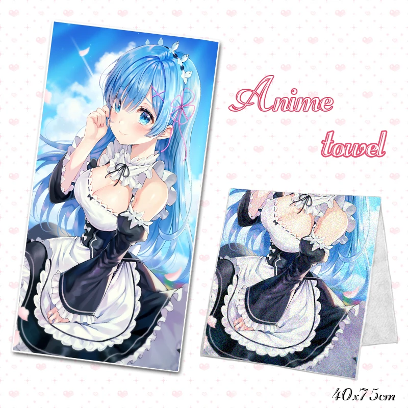 Полотенце для лица из микрофибры с принтом аниме Re:Zero Start Life in other World 75x40 см|Мужские