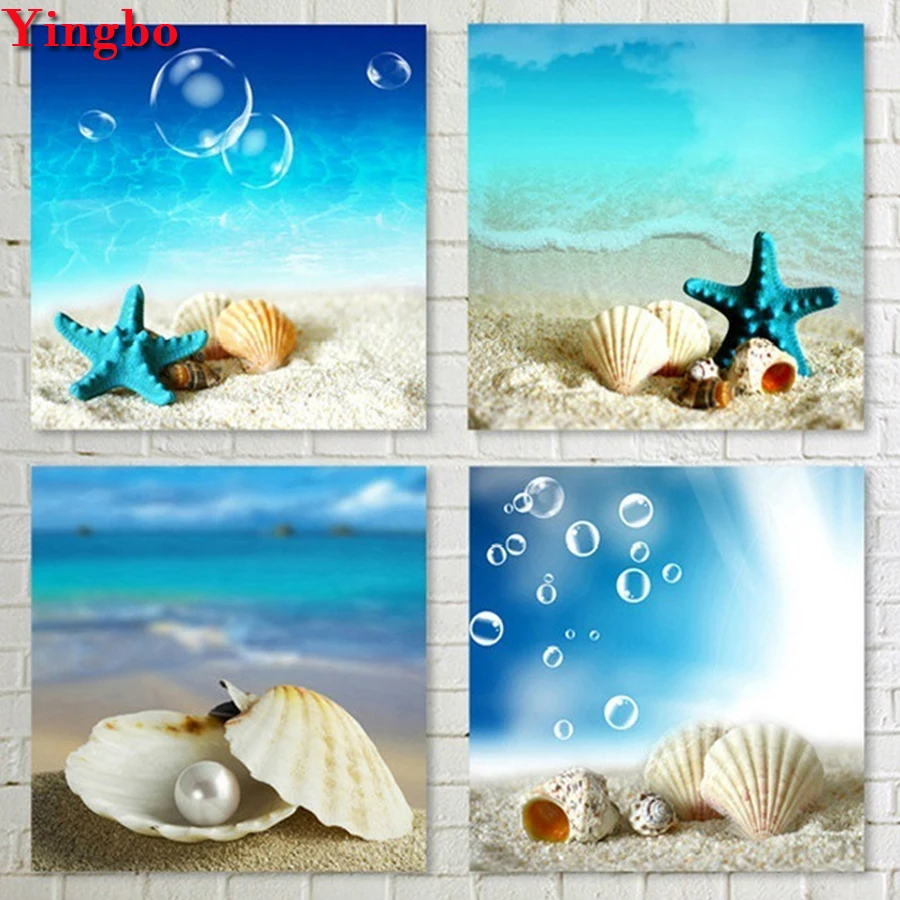 4 pcs DIY Diamond Embroidery,Full square Round Diamond Blue Beach Seascape Paintings rhinestone 5D Diamond painting Shell pearl
4 pcs DIY Diamond Embroidery,Full square Round Diamond Blue Beach Seascape Paintings rhinestone 5D Diamond painting Shell pearl