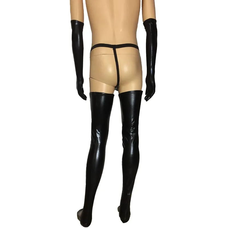 Sexy Men Faux Leather Shiny Pole Dance Lingerie Set Long Gloves Wet Look Thigh High Stockings G-String Sissy Gay Fetish Costume
Sexy Men Faux Leather Shiny Pole Dance Lingerie Set Long Gloves Wet Look Thigh High Stockings G-String Sissy Gay Fetish Costume
