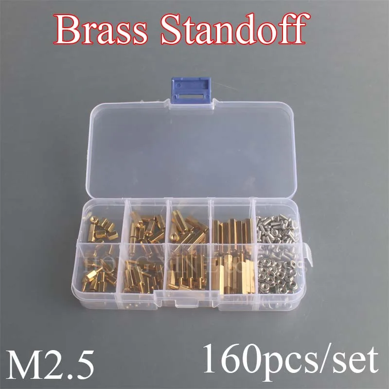 M2.5 Male Female Hex Brass PCB Threaded Motherboard Standoff Pillar Hexagonal Spacer Bolt Screw Nut Assortmen Kit 160Pcs
M2.5 Male Female Hex Brass PCB Threaded Motherboard Standoff Pillar Hexagonal Spacer Bolt Screw Nut Assortmen Kit 160Pcs