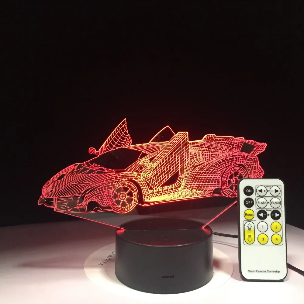 Sports Car 3D Nightlight Colorful Touch LED 3D illusion light with USB Power Visual Atmosphere Lamp Remote Control Drop Shipping
Sports Car 3D Nightlight Colorful Touch LED 3D illusion light with USB Power Visual Atmosphere Lamp Remote Control Drop Shipping