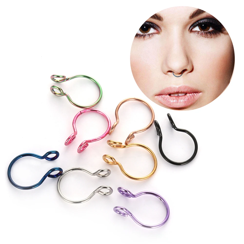 2Pcs Fake Nose Rings Hypoallergenic Faux Septum Ring Hoop No Piercing Cilp On Nose Ring Stainless Steel Body Jewelry
2Pcs Fake Nose Rings Hypoallergenic Faux Septum Ring Hoop No Piercing Cilp On Nose Ring Stainless Steel Body Jewelry