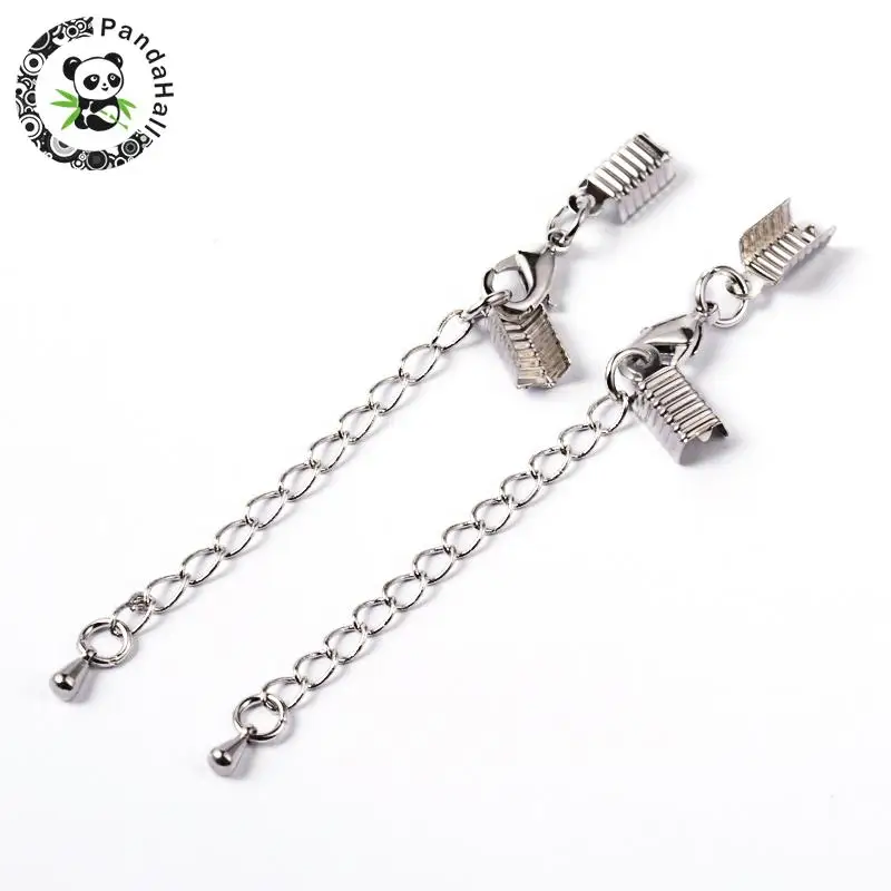 Brass Clasp & Clip Ends Set, Lobster Claw Clasp with Cord Crimp & Extender Chain, Nickel Free, Platinum Color, Size: Clasp: 7
Brass Clasp & Clip Ends Set, Lobster Claw Clasp with Cord Crimp & Extender Chain, Nickel Free, Platinum Color, Size: Clasp: 7