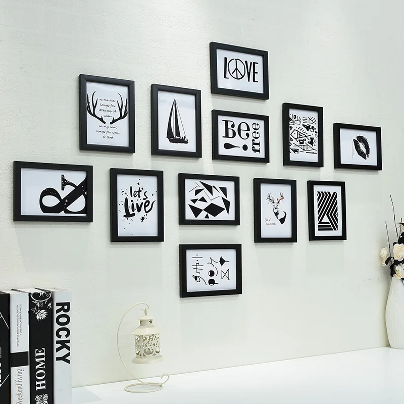 Simplicity 12 pcs/set Photo Frame Combination Phorto Frames Set 7 inch Black & White Picture Frames Set porta retrato moldura
Simplicity 12 pcs/set Photo Frame Combination Phorto Frames Set 7 inch Black & White Picture Frames Set porta retrato moldura