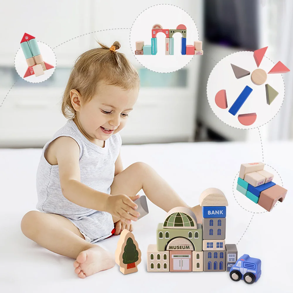 115 Pcs Kids Toys Wooden Toys City Traffic Scenes Geometric Shape Assembled Building Blocks Early Educational Toys For Children
115 Pcs Kids Toys Wooden Toys City Traffic Scenes Geometric Shape Assembled Building Blocks Early Educational Toys For Children