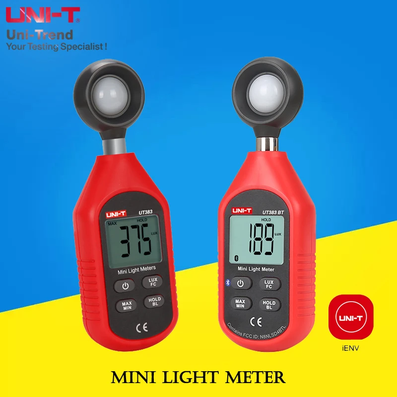 

UNI-T UT383/UT383BT (Bluetooth) Mini Light Meter; Handheld Digital Illuminance Meter / Lumen Meter / Lux Meter