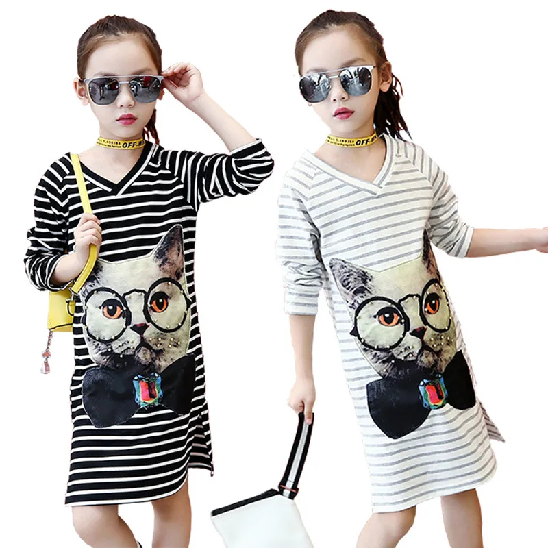 Spring/Autumn Children Girls Dresses New Casual Pattern Long Sleeve Striped High elastic cotton Dresses for Girls Child Clothes
Spring/Autumn Children Girls Dresses New Casual Pattern Long Sleeve Striped High elastic cotton Dresses for Girls Child Clothes