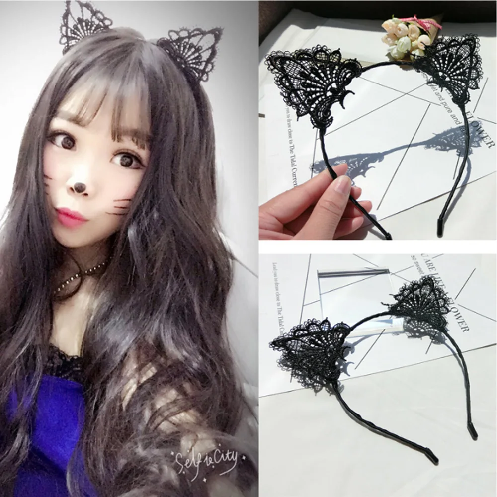 Women Girls Hair Elastic Headbands Sexy Cute Lace Cat Ears Headband Wedding Photography Style Hair Hoop Hair Accessories
Women Girls Hair Elastic Headbands Sexy Cute Lace Cat Ears Headband Wedding Photography Style Hair Hoop Hair Accessories