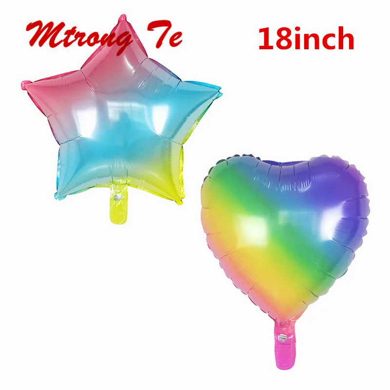 10pcs 18inch Gradient Color Star Heart Foil Helium Rainbow Balloons Birthday Party Decorations Wedding Balloon Baby Shower Ball
10pcs 18inch Gradient Color Star Heart Foil Helium Rainbow Balloons Birthday Party Decorations Wedding Balloon Baby Shower Ball