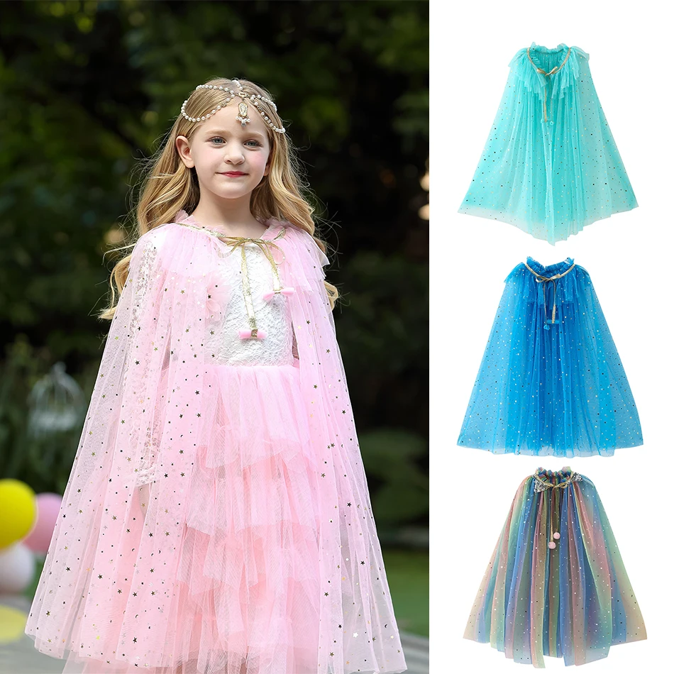 Princess Sequined Cloak for Girls Fancy Dress up Multiple Color Capes Halloween Costume Kids Cosplay Cartoon Princess Tippet
Princess Sequined Cloak for Girls Fancy Dress up Multiple Color Capes Halloween Costume Kids Cosplay Cartoon Princess Tippet