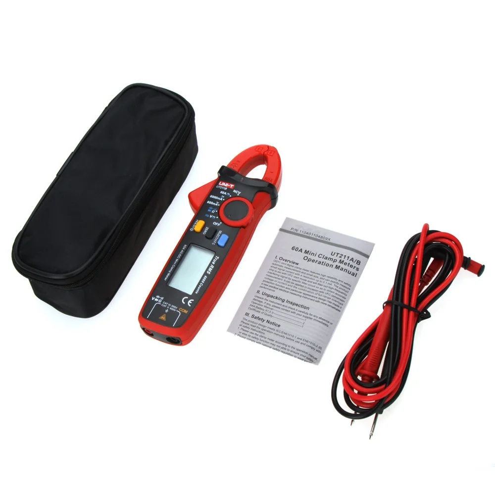 UNI-T UT211B Digital Clamp Multimeter AC DC 60A Current NCV Test Best Accuracy 20mA Zero Mode Cap Diode Ohm
UNI-T UT211B Digital Clamp Multimeter AC DC 60A Current NCV Test Best Accuracy 20mA Zero Mode Cap Diode Ohm