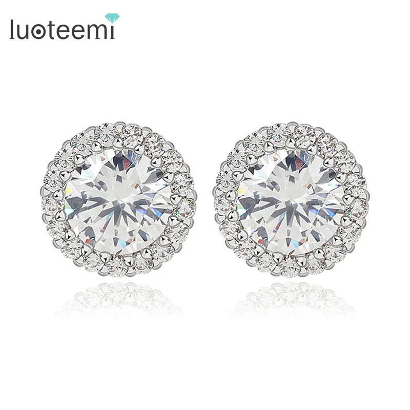 LUOTEEMI Sparkling Tiny AAA+ CZ Halo Wedding Stud Earrings Pure White Gold-Color Sexy Korean Style Fashion Women Jewelry
LUOTEEMI Sparkling Tiny AAA+ CZ Halo Wedding Stud Earrings Pure White Gold-Color Sexy Korean Style Fashion Women Jewelry