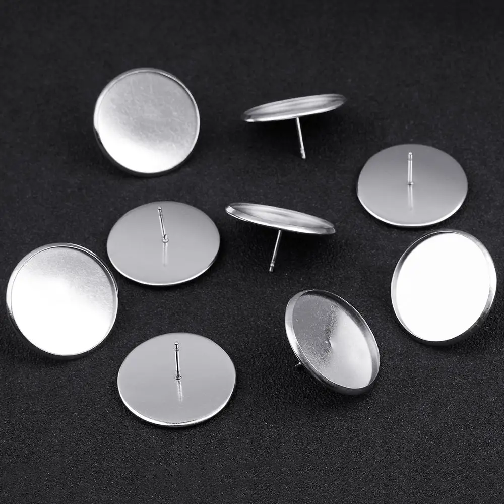 SAUVOO 50pcs/lot Round Stud Earrings Blank Tray Cabochon Base Inner 25mm fit Photo Stone Cameo DIY Jewelry Findings Accessories
SAUVOO 50pcs/lot Round Stud Earrings Blank Tray Cabochon Base Inner 25mm fit Photo Stone Cameo DIY Jewelry Findings Accessories