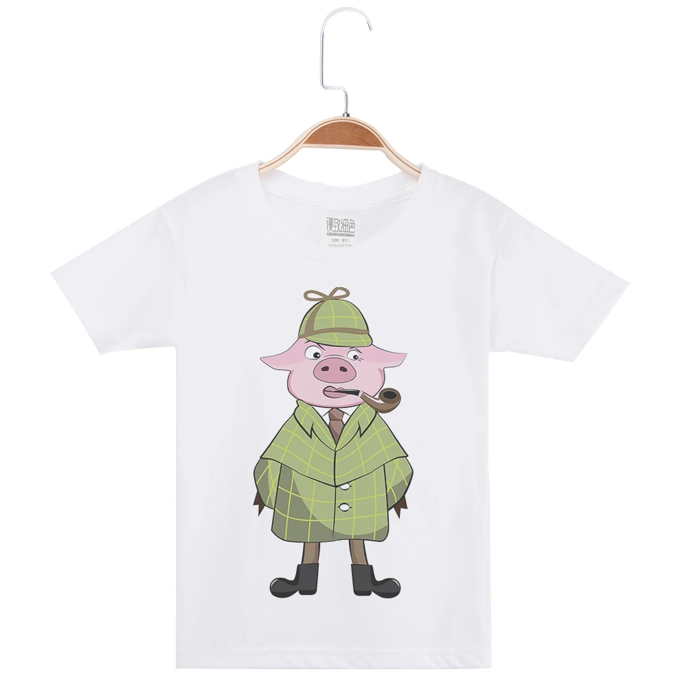 Funny T-Shirt Kids Child Shirts Boys Basic White Tshirt Boy Cotton Short Sleeve Fashion Tees Pig Printed Detective Popular Tops
Funny T-Shirt Kids Child Shirts Boys Basic White Tshirt Boy Cotton Short Sleeve Fashion Tees Pig Printed Detective Popular Tops