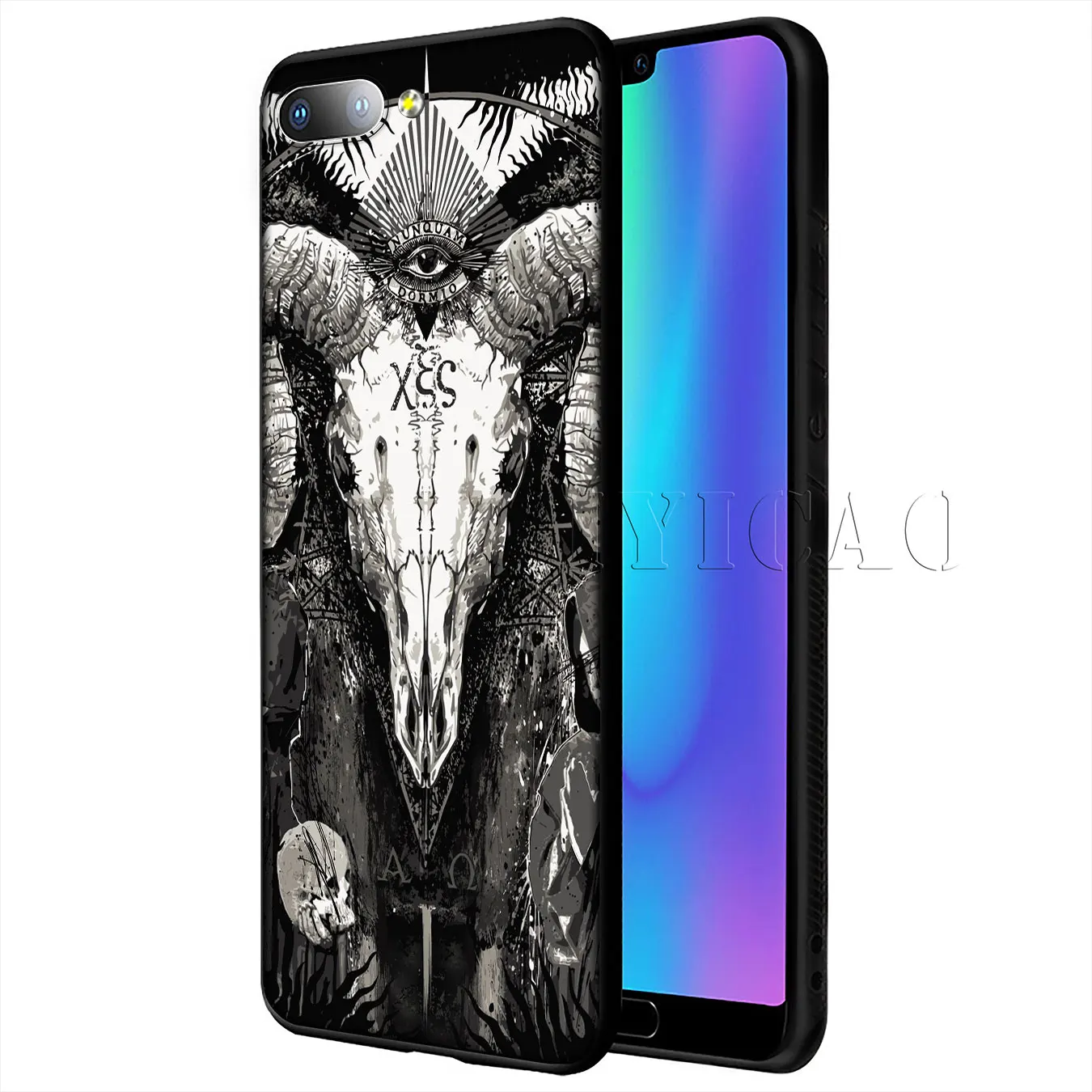 IYICAO сатанинский Череп Мягкий силиконовый чехол для телефона Huawei Y9 Y7 Y6 Prime 2019 Honor 20