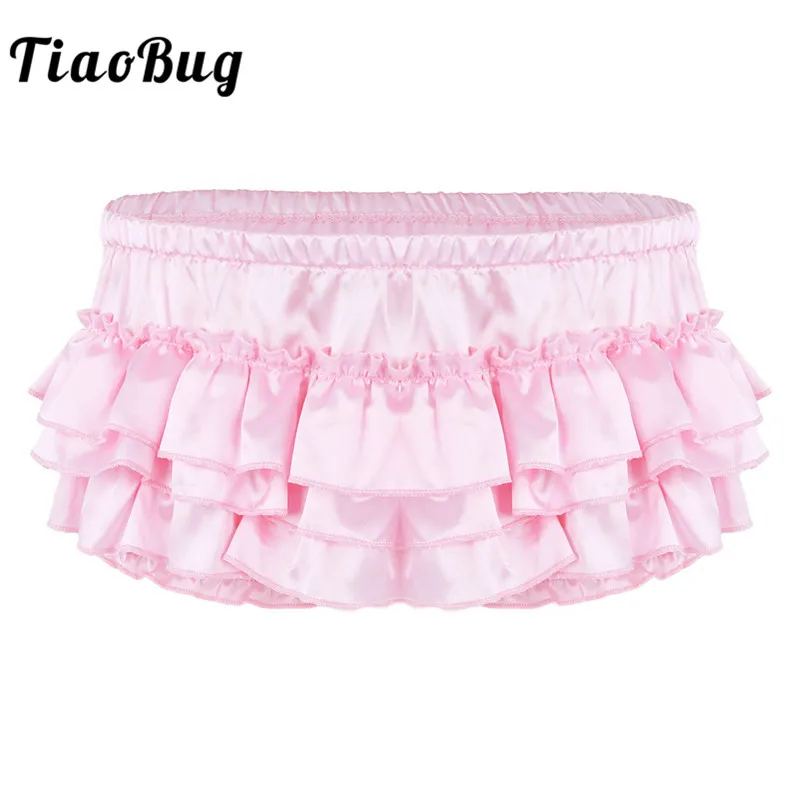 TiaoBug Mens Lingerie Soft Shiny Satin Ruffled Bloomer Tiered Skirted Panties Sexy Sissy Briefs Underwear Gay Erotic Panties
TiaoBug Mens Lingerie Soft Shiny Satin Ruffled Bloomer Tiered Skirted Panties Sexy Sissy Briefs Underwear Gay Erotic Panties