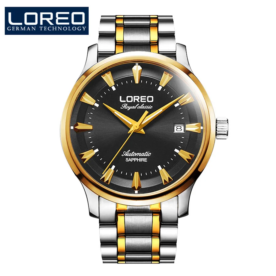 2017 LOREO Black Gold Full Stainless Steel Automatic Mechanical Watch Men Sapphire Auto Date Mens Designer Watches Clock Men
2017 LOREO Black Gold Full Stainless Steel Automatic Mechanical Watch Men Sapphire Auto Date Mens Designer Watches Clock Men