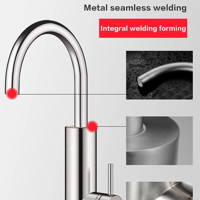 220V Kitchen Instant Electric Water Heater Tankless Hot Water Heating Tap Faucet Stainless Steel Tap with Temperature Display
220V Kitchen Instant Electric Water Heater Tankless Hot Water Heating Tap Faucet Stainless Steel Tap with Temperature Display