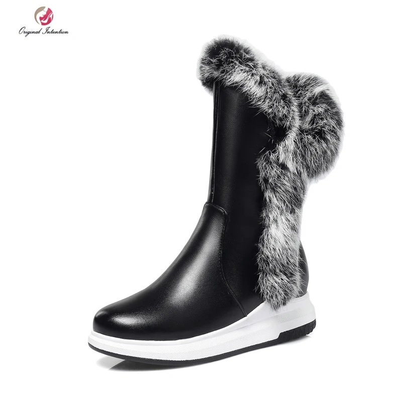 Original Intention New Fashion Fur Women Mid-calf Boots Winter Casual Wedges Warm Boots Black White Shoes Woman Plus US Size
Original Intention New Fashion Fur Women Mid-calf Boots Winter Casual Wedges Warm Boots Black White Shoes Woman Plus US Size