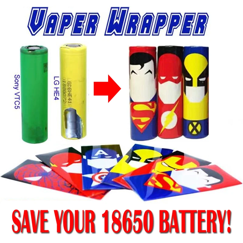 On sale 18650 battery protector skin 331332cnprotected wrapper super hero battery wrap skin sticker for vape battery skin spider
On sale 18650 battery protector skin 331332cnprotected wrapper super hero battery wrap skin sticker for vape battery skin spider