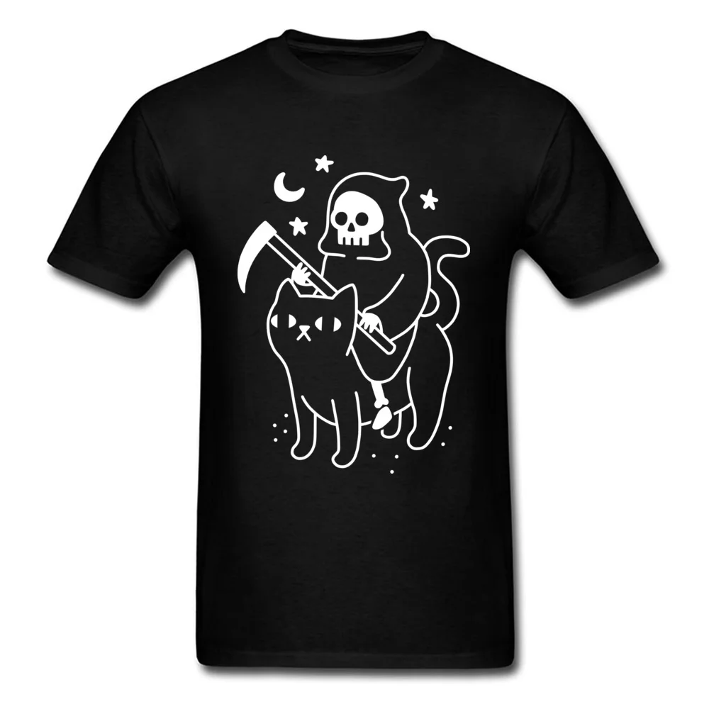 Grim Death Rides A Black Cat T-Shirt Funky Short Sleeve Unique Men Tees All Cotton Round Neck Men Tee Shirts Summer Sweater
Grim Death Rides A Black Cat T-Shirt Funky Short Sleeve Unique Men Tees All Cotton Round Neck Men Tee Shirts Summer Sweater