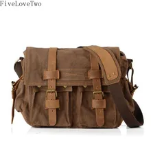 FiveLoveTwo мужские парусиновые сумки через плечо ретро почтальонки