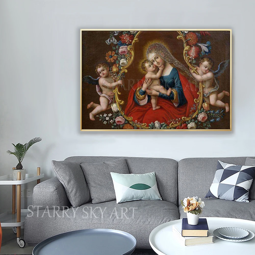 Artist Hand-painted High Quality Virgin Mary and Kid Oil Painting on Canvas Wall Art Classical Virgin Mary Portrait Oil Painting
Artist Hand-painted High Quality Virgin Mary and Kid Oil Painting on Canvas Wall Art Classical Virgin Mary Portrait Oil Painting