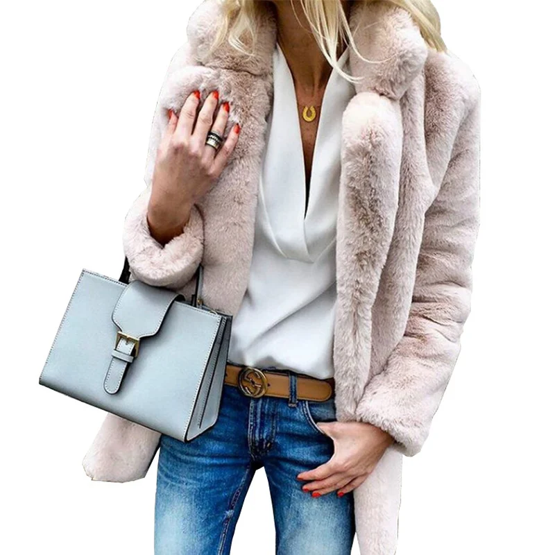 High Quality Women Fashion Fluffy Solid Color Winter Warm Long-Sleeved Lapel Women's Fluffy Faux Fur Cardigan Coat Jacket
High Quality Women Fashion Fluffy Solid Color Winter Warm Long-Sleeved Lapel Women's Fluffy Faux Fur Cardigan Coat Jacket