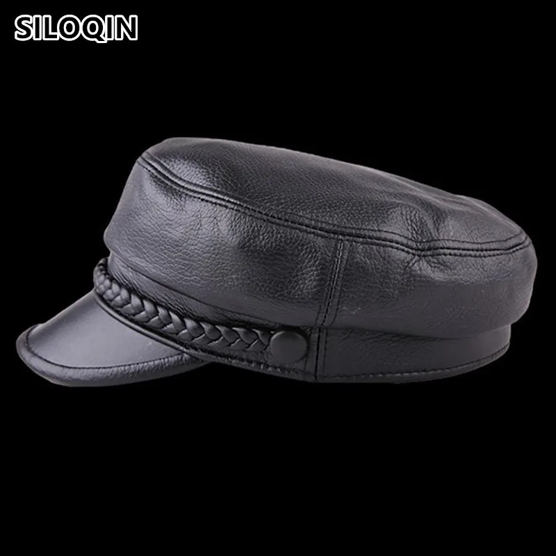SILOQIN 2019 New Style Women's Genuine Leather Hat Autumn Winter Sheepskin Leather Military Hats For Women Brands Flat Top Caps
SILOQIN 2019 New Style Women's Genuine Leather Hat Autumn Winter Sheepskin Leather Military Hats For Women Brands Flat Top Caps