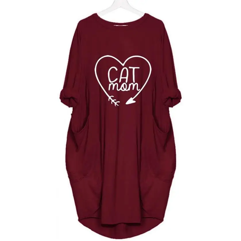 New Fashion Pocket CAT MOM Letters Print T-Shirt For Women T-Shirt Women Tops Cropped Plus Size Cotton Off The Shoulder Rock
New Fashion Pocket CAT MOM Letters Print T-Shirt For Women T-Shirt Women Tops Cropped Plus Size Cotton Off The Shoulder Rock
