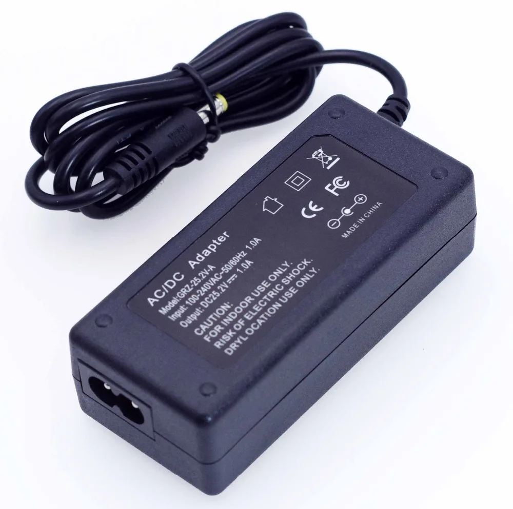 LiitoKala 25.2V 1A 6 Series 18650 Lithium Battery Pack Charger 24V 1000mAh Polymer li-ion battery charger DC 5.5*2.1mm
LiitoKala 25.2V 1A 6 Series 18650 Lithium Battery Pack Charger 24V 1000mAh Polymer li-ion battery charger DC 5.5*2.1mm