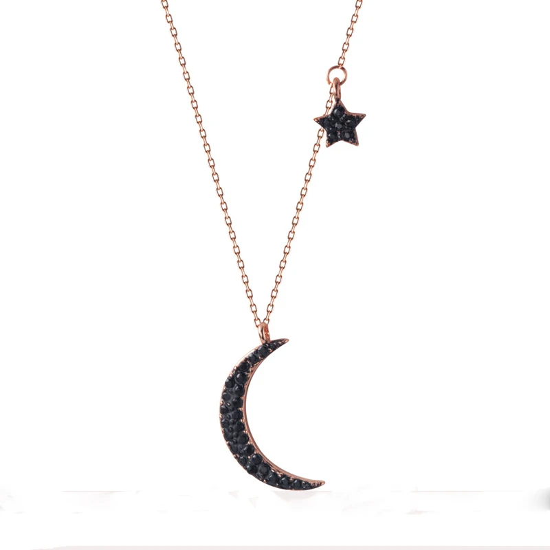 INZATT Real 925 Sterling Silver Black Zircon Moon Star Pendant Necklace For Fashion Women Party Cute Fine Jewelry 2019 Gift
INZATT Real 925 Sterling Silver Black Zircon Moon Star Pendant Necklace For Fashion Women Party Cute Fine Jewelry 2019 Gift