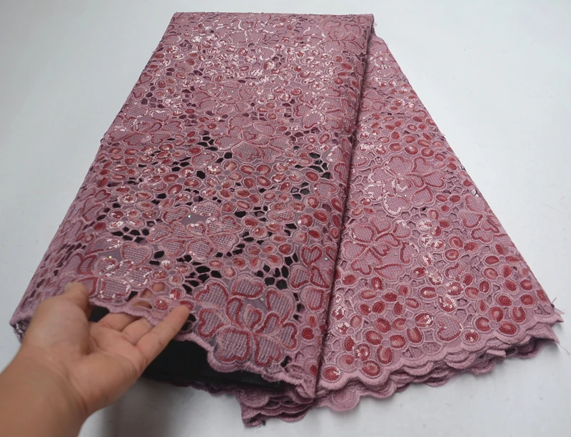 New African lace fabric, French organza embroidery cut-out design with high quality sequined lace fabric for women's wear
New African lace fabric, French organza embroidery cut-out design with high quality sequined lace fabric for women's wear