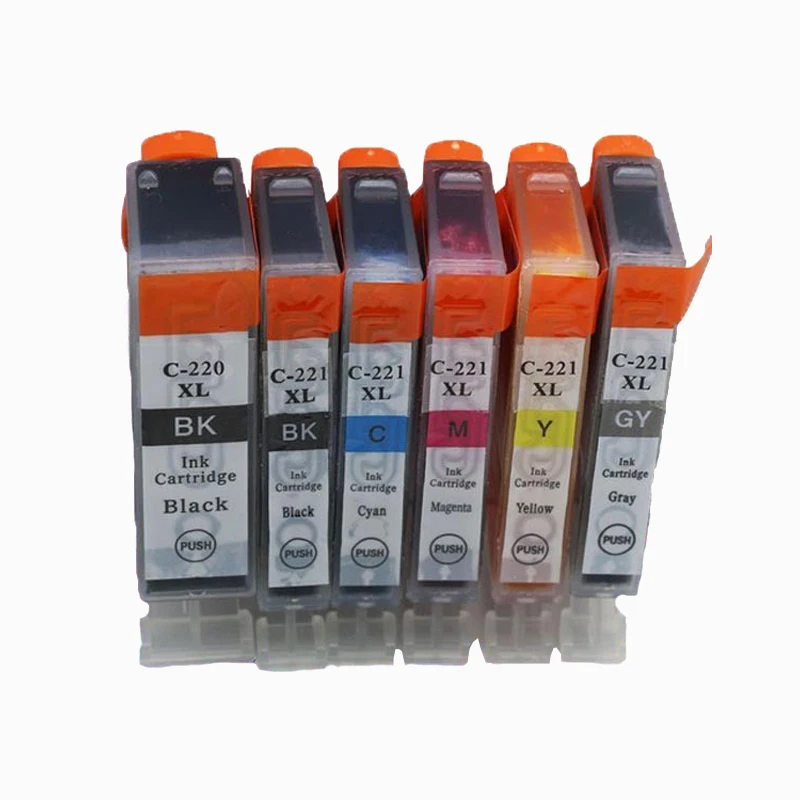 Vilaxh 6pcs 220 221 PGI-220 CLI-221 compatible ink cartridge For Canon MP560 MP620 MP630 IP3600 IP4600 IP4700 MP640 MP980 MP990
Vilaxh 6pcs 220 221 PGI-220 CLI-221 compatible ink cartridge For Canon MP560 MP620 MP630 IP3600 IP4600 IP4700 MP640 MP980 MP990