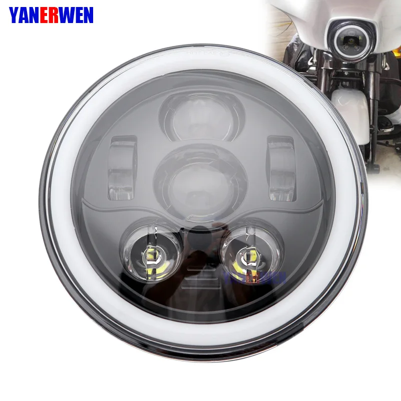 7" Halo LED Headlight with DRL For Motorcycle Projector LED Headlamp Set Black or Chrome,DOT Approved 1PCS
7" Halo LED Headlight with DRL For Motorcycle Projector LED Headlamp Set Black or Chrome,DOT Approved 1PCS
