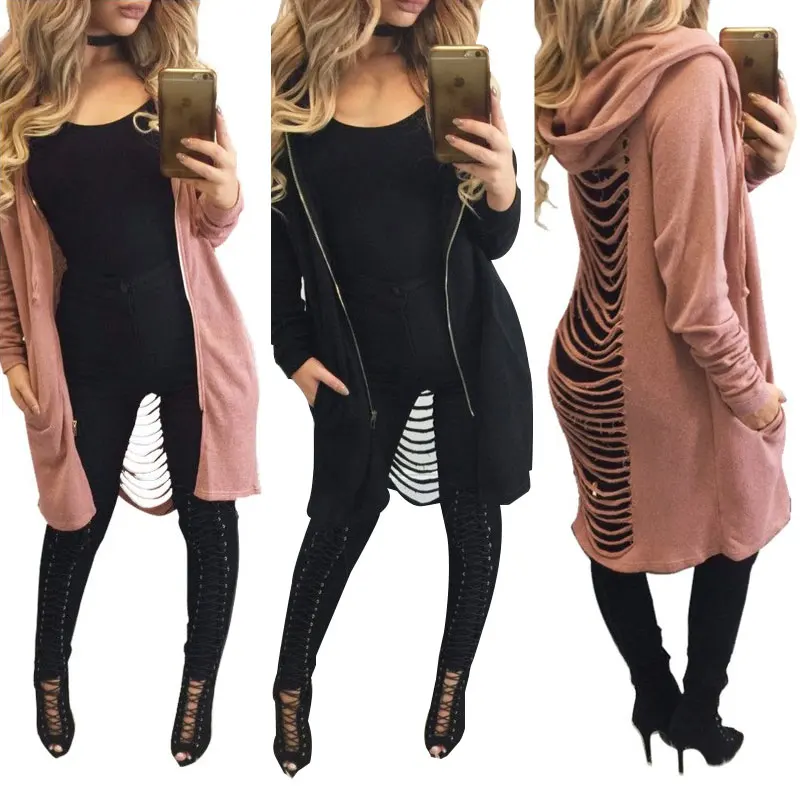 2018 fashion winter designed black pink Overcoat Sexy Back Hollow Hooded Jacket sexy ladies casual long coats
2018 fashion winter designed black pink Overcoat Sexy Back Hollow Hooded Jacket sexy ladies casual long coats