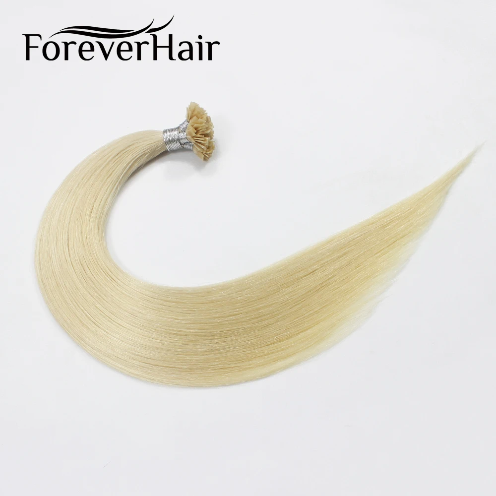 FOREVER HAIR 0 8 г/локон 20 "Remy плоский наконечник человеческих волос расширение