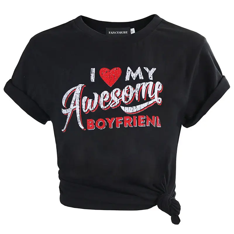 Mens T-Shirt Awesome BOYFRIEND GIRLFRIEND Letter Print Couple Shirt Short Sleeve O-Neck Family Top Tee Male T shirt Black
Mens T-Shirt Awesome BOYFRIEND GIRLFRIEND Letter Print Couple Shirt Short Sleeve O-Neck Family Top Tee Male T shirt Black