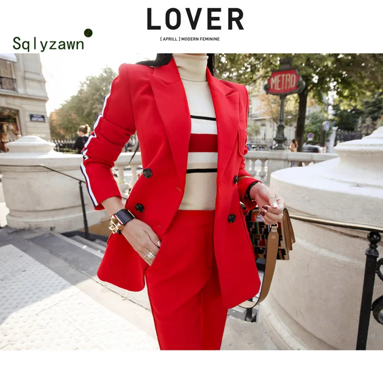 2019 Celebrity Formal Office Work Red Blazer Suits High Quality OL Women Pants Suit Blazers Jackets with Trouser Two Pieces Set
2019 Celebrity Formal Office Work Red Blazer Suits High Quality OL Women Pants Suit Blazers Jackets with Trouser Two Pieces Set