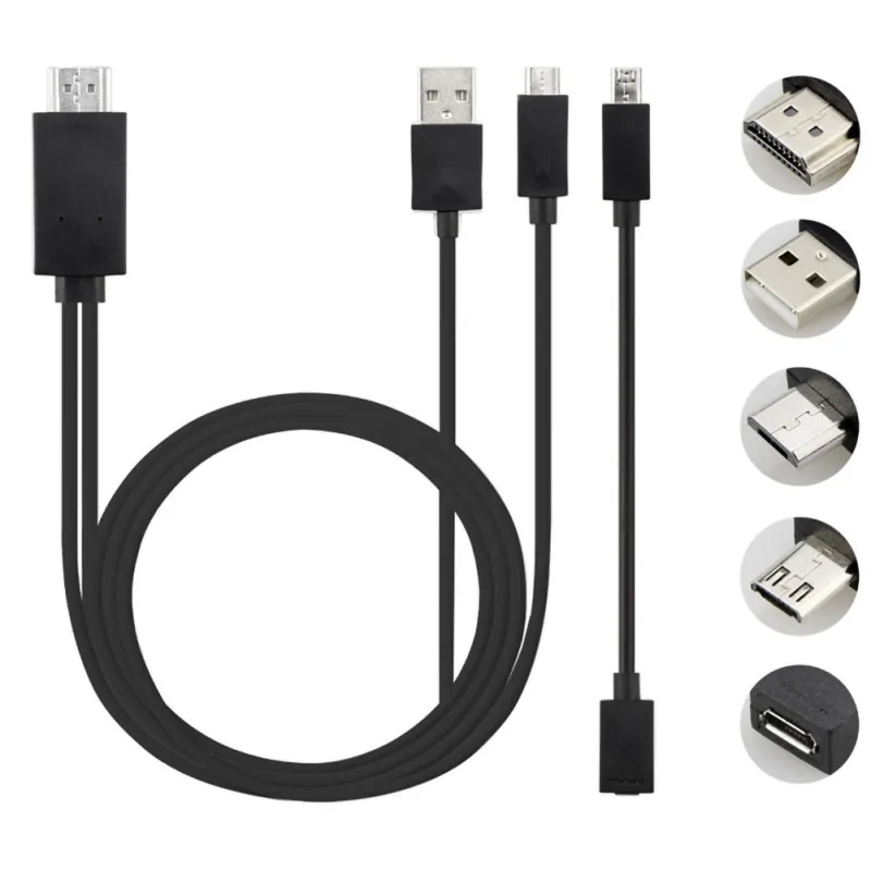 1.8 m Micro USB MHL to HDMI Cable 5 Pin & 11 HD TV Cables Adapter for SamSung HuaWei Xiaomi HTC New | Электроника