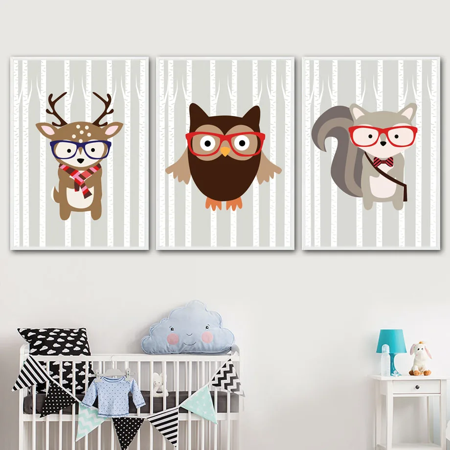 Cartoon Forest Deer Squirrel Owl Wall Art Canvas Painting Nordic Posters And Prints Baby Room Pictures Wall Paintings
Cartoon Forest Deer Squirrel Owl Wall Art Canvas Painting Nordic Posters And Prints Baby Room Pictures Wall Paintings
