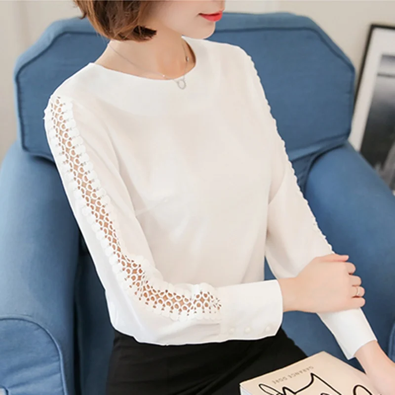 Women Chiffon Blouse Long Sleeve Lace Shirt Hollow Out Blouses Tops Summer Sexy Slim Shirts
Women Chiffon Blouse Long Sleeve Lace Shirt Hollow Out Blouses Tops Summer Sexy Slim Shirts
