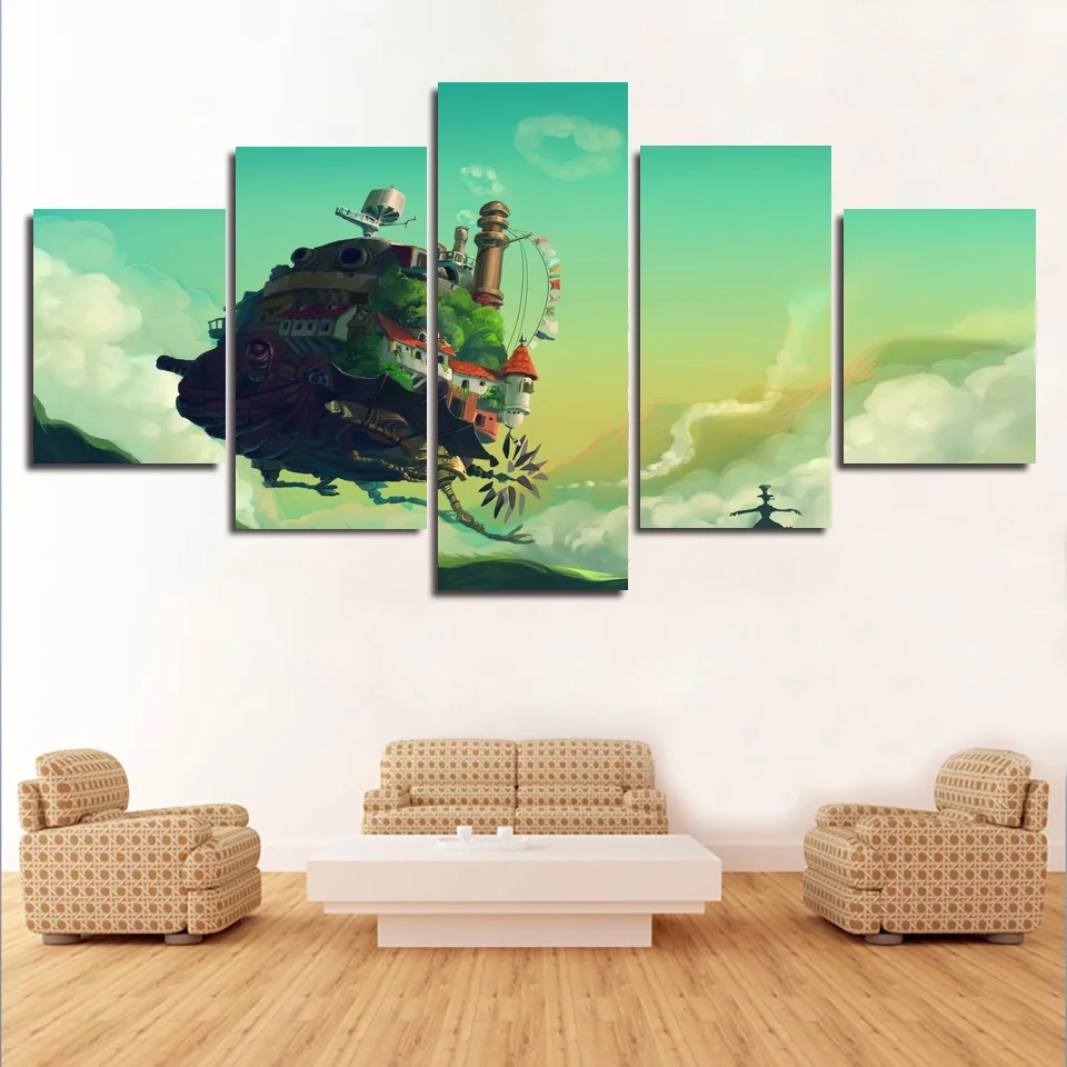 Howl's Moving Castle шелковые постеры для домашнего декора картины гостиной спальни