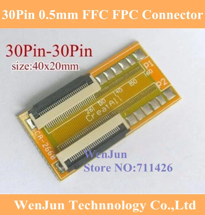 High Quality 30Pin 0.5mm pitch FFC FPC connector flat soft cable /30P to 30P extension PCB adapter board CA-2660
High Quality 30Pin 0.5mm pitch FFC FPC connector flat soft cable /30P to 30P extension PCB adapter board CA-2660