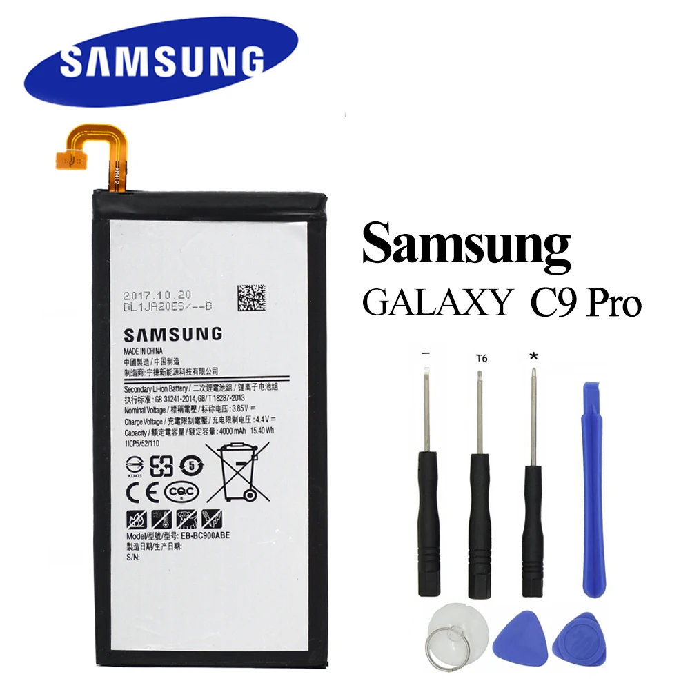 Оригинальный аккумулятор для Samsung Galaxy C9 Pro C9000 C900F C900Y C9008, аккумулятор 4000 мАч, Akku + Инструменты
Оригинальный аккумулятор для Samsung Galaxy C9 Pro C9000 C900F C900Y C9008, аккумулятор 4000 мАч, Akku + Инструменты