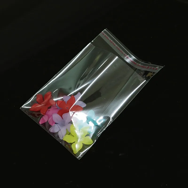 200 шт./лот 6x6 + 2 см прозрачный пластиковый пакет перезаряжаемый целлофановый