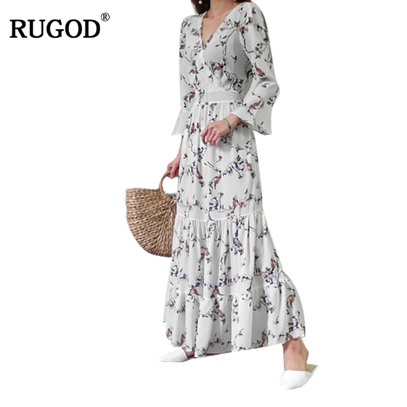 Rugod Floral Elegant Stylish Dress Women Hot Sale Three Quarter Sleeveless Women's Dress 2019 Spring Casual vestido de festa
Rugod Floral Elegant Stylish Dress Women Hot Sale Three Quarter Sleeveless Women's Dress 2019 Spring Casual vestido de festa